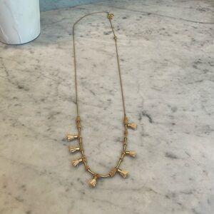 Madewell Gold Bead and Tassle Necklace 30 inches
